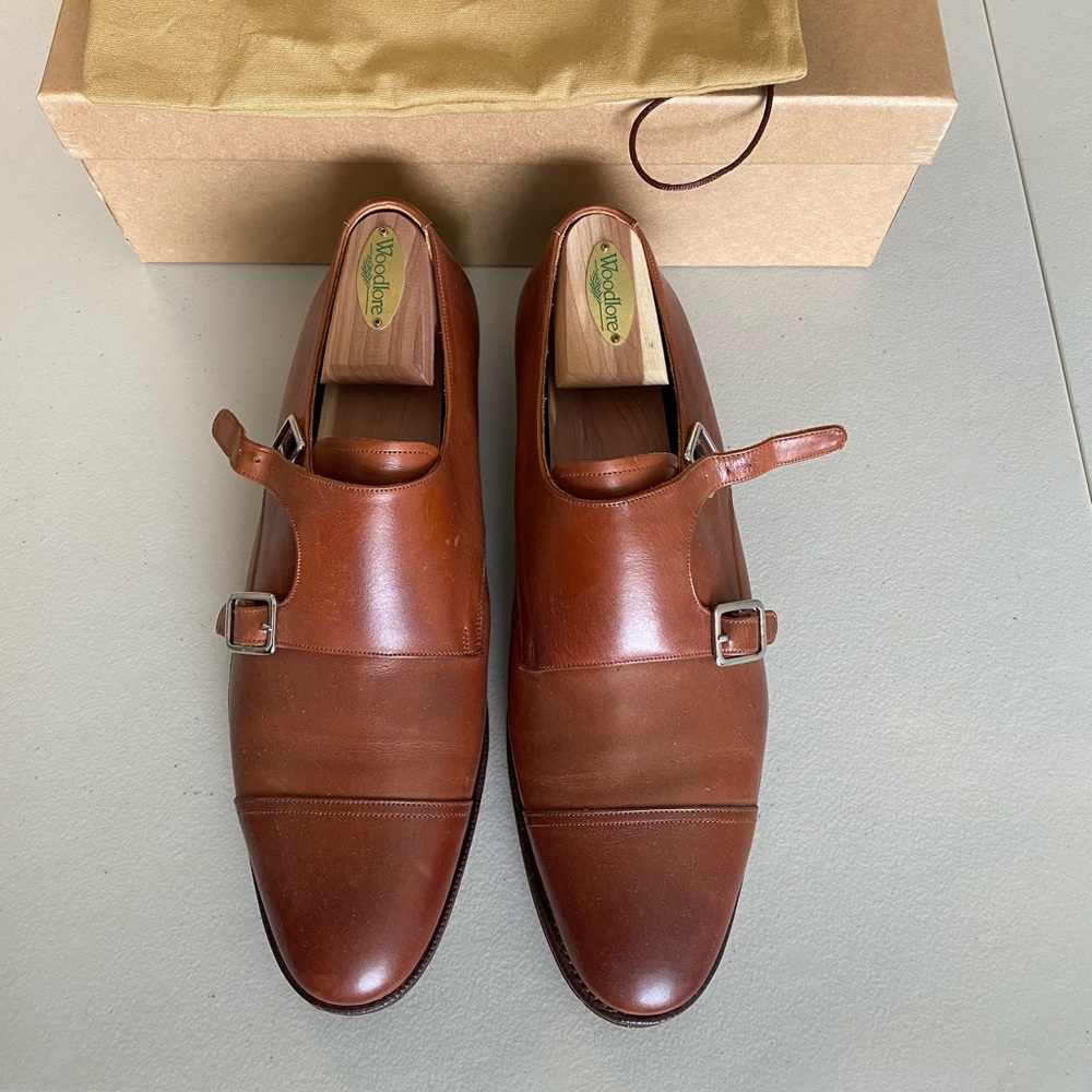 Copper Antique Calf Double Monk - UK 7.5 E/US 8.5
